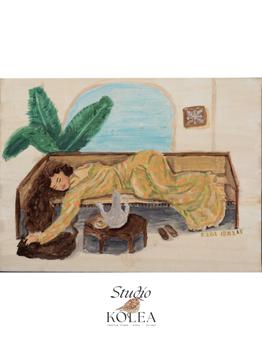 Afternoon Chai (Original Painting) Framed