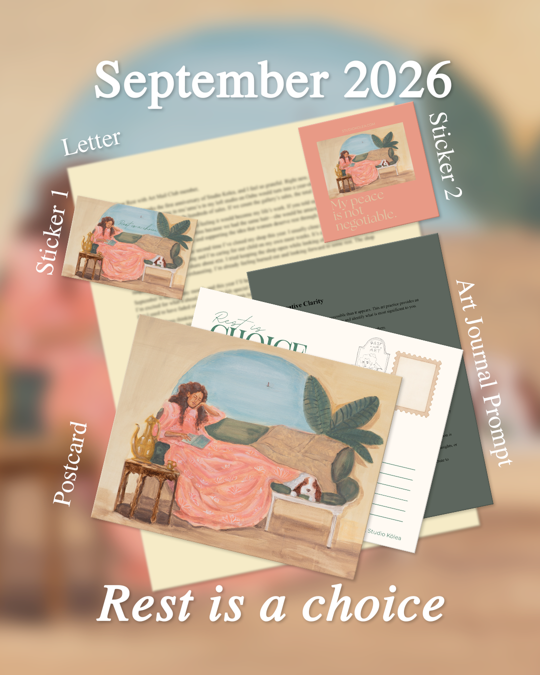 Rest with Art Mail Club September Letter 2026