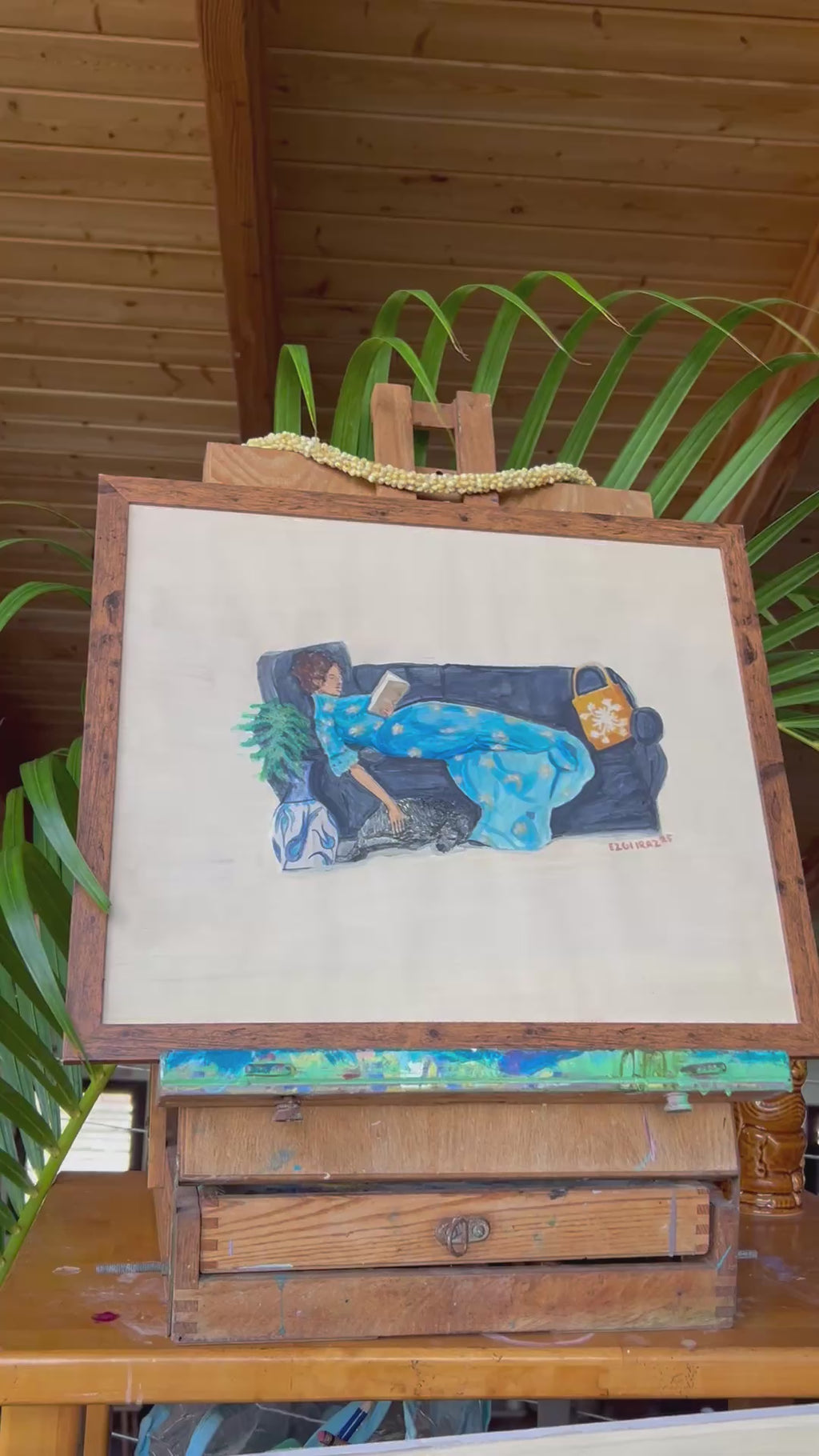 Feeling Blessed (Original Painting, Framed)